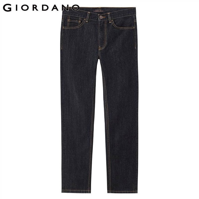 Giordano Men Jeans Denim Jeans Elastic Mid Rise Narrow Feet Quality Cotton Denim Jeans Pantalones Whiskering Denim Clothing