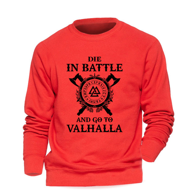 Odin Vikings Sweatshirt Men Die In Battle And Go To Valhalla Hoodie Crewneck Sweatshirts 2018 Winter Autumn Hip Hop Streetwear