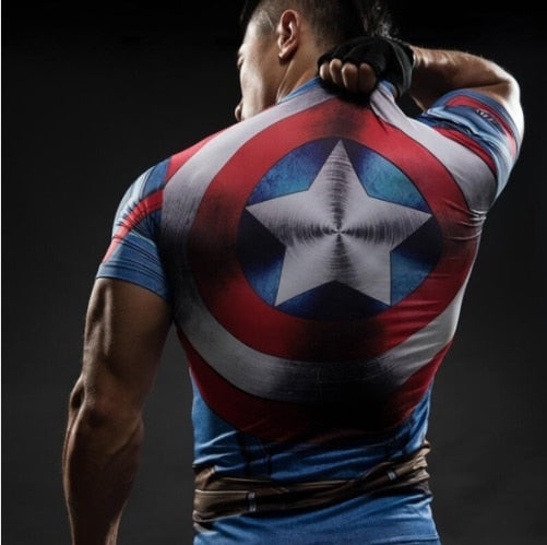 2017 Captain America 3 T-shirt men long sleeve 3d tights t shirts avengers alliance civil war compression fitness summer t-shirt