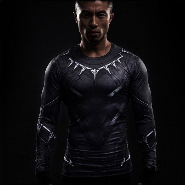 2017 Captain America 3 T-shirt men long sleeve 3d tights t shirts avengers alliance civil war compression fitness summer t-shirt