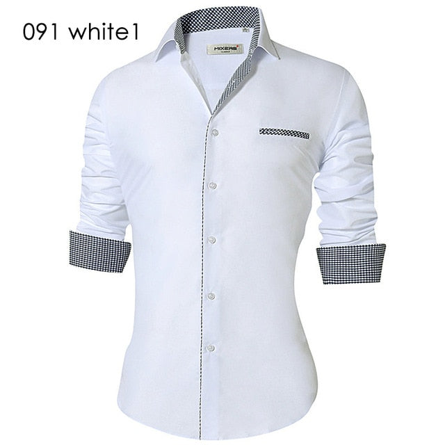 2018 Men's Casual Shirt Slim Fit Men's Casual Button Down Shirt Long Sleeve Formal Dress Shirts Men Male Clothing Camisa