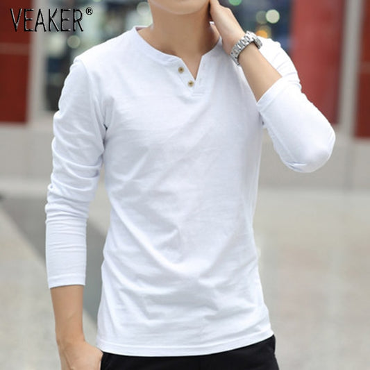 2018 New Men's Autumn Linen t shirts Male Long Sleeve Chinese Style Tops tshirt Solid Color White Linen Cotton t shirt M-3XL