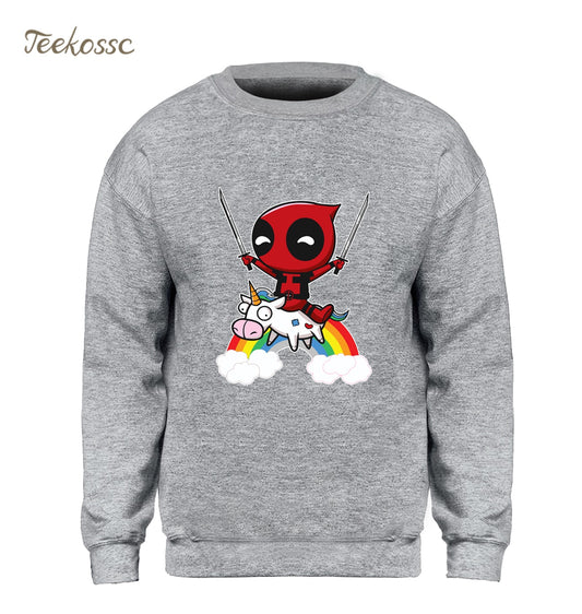 Deadpool Sweatshirt Men Funny Print Hoodie Crewneck Sweatshirts Winter Autumn Black Dead Pool Super Hero Hipster Brand Clothing