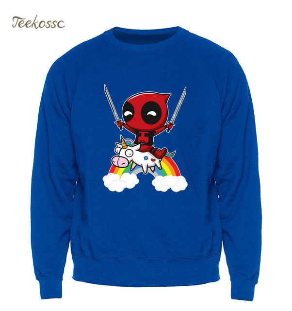 Deadpool Sweatshirt Men Funny Print Hoodie Crewneck Sweatshirts Winter Autumn Black Dead Pool Super Hero Hipster Brand Clothing