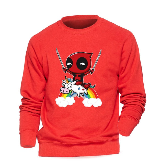 Deadpool Sweatshirt Men Funny Print Hoodie Crewneck Sweatshirts Winter Autumn Black Dead Pool Super Hero Hipster Brand Clothing