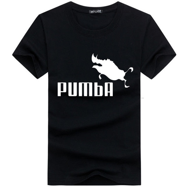 BINYU 2018 funny tee cute t shirts homme Pumba men short sleeves cotton tops cool t shirt summer jersey costume Fashion t-shirt