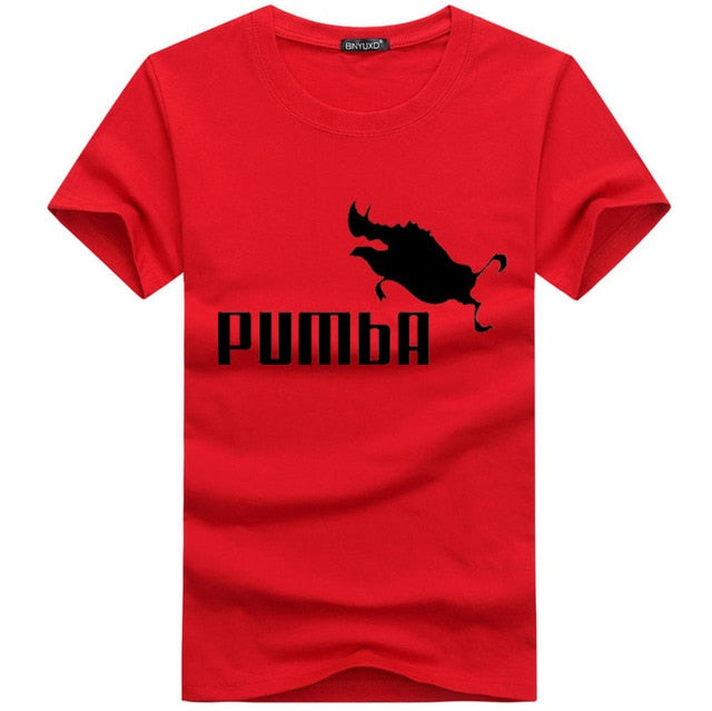 BINYU 2018 funny tee cute t shirts homme Pumba men short sleeves cotton tops cool t shirt summer jersey costume Fashion t-shirt