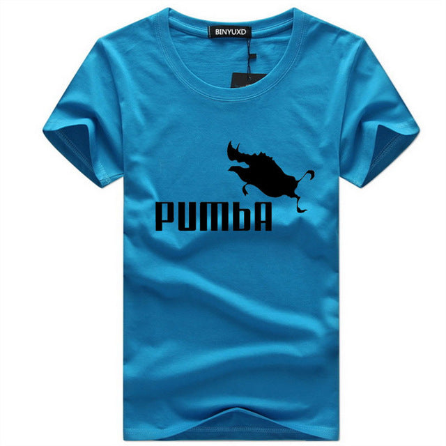 BINYU 2018 funny tee cute t shirts homme Pumba men short sleeves cotton tops cool t shirt summer jersey costume Fashion t-shirt