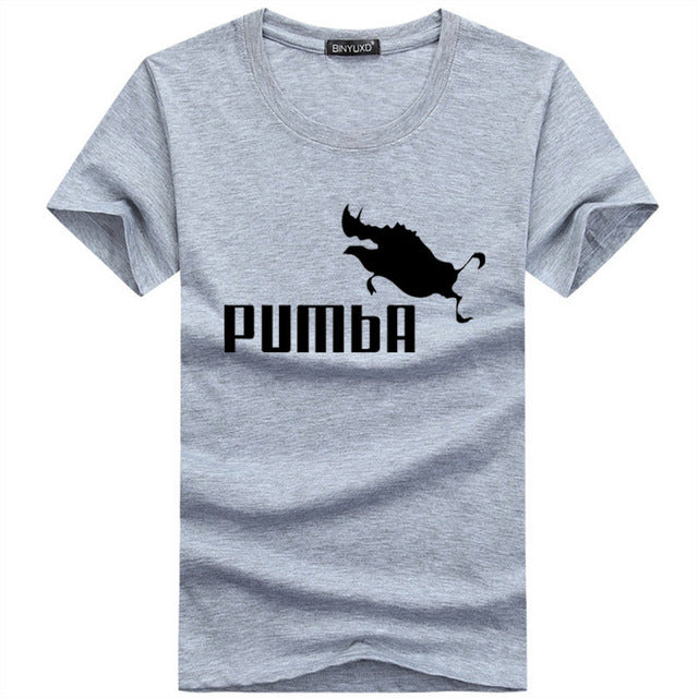 BINYU 2018 funny tee cute t shirts homme Pumba men short sleeves cotton tops cool t shirt summer jersey costume Fashion t-shirt