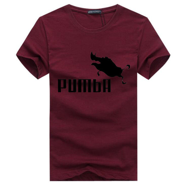 BINYU 2018 funny tee cute t shirts homme Pumba men short sleeves cotton tops cool t shirt summer jersey costume Fashion t-shirt