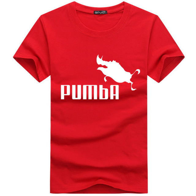 BINYU 2018 funny tee cute t shirts homme Pumba men short sleeves cotton tops cool t shirt summer jersey costume Fashion t-shirt