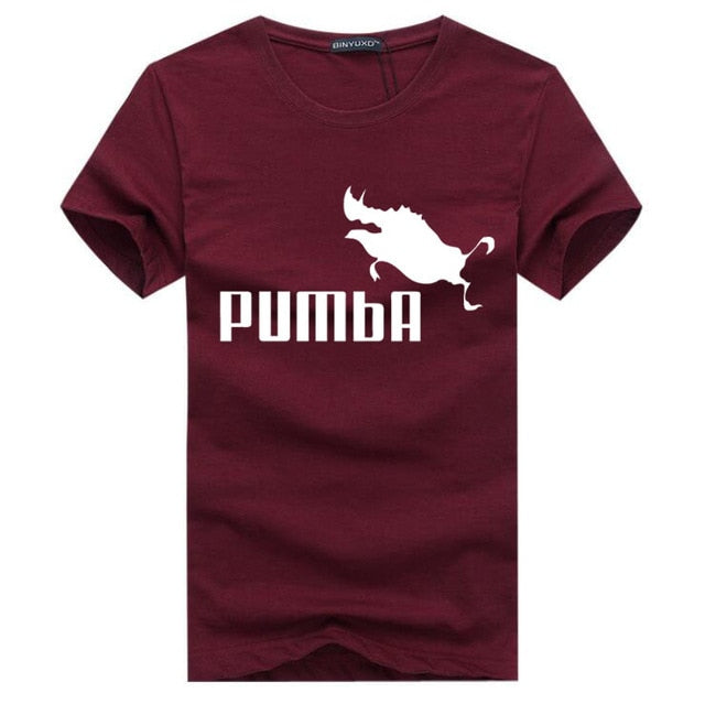 BINYU 2018 funny tee cute t shirts homme Pumba men short sleeves cotton tops cool t shirt summer jersey costume Fashion t-shirt