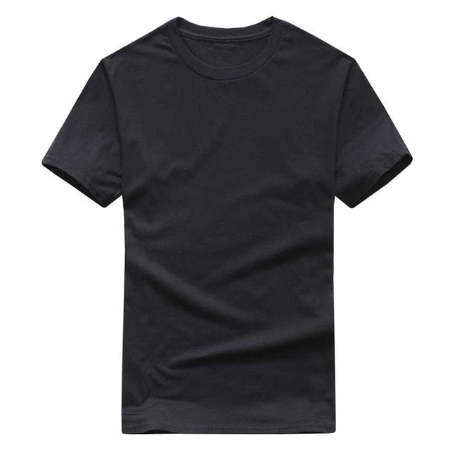 Summer T Shirt Men New Cotton Top Tee Short Sleeve T-shirts Men Clothes Solid Color Brand Male Funny Tshirt