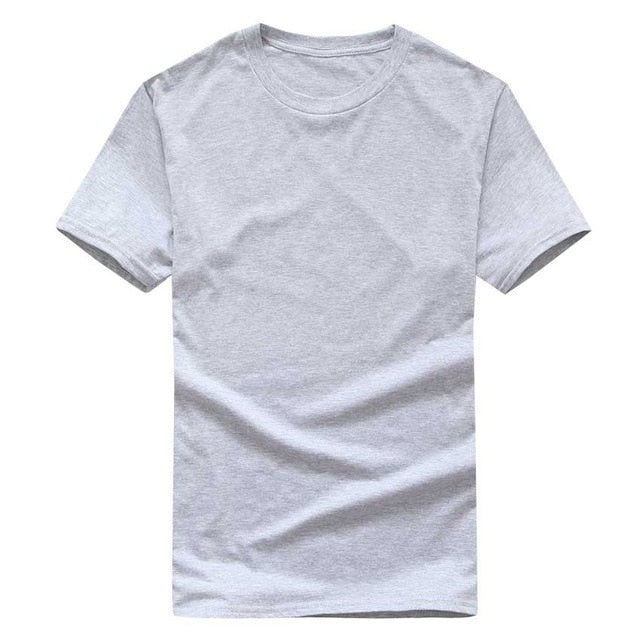 Summer T Shirt Men New Cotton Top Tee Short Sleeve T-shirts Men Clothes Solid Color Brand Male Funny Tshirt