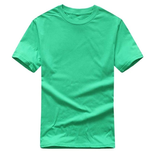 Summer T Shirt Men New Cotton Top Tee Short Sleeve T-shirts Men Clothes Solid Color Brand Male Funny Tshirt