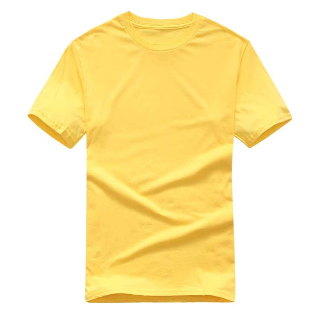 Summer T Shirt Men New Cotton Top Tee Short Sleeve T-shirts Men Clothes Solid Color Brand Male Funny Tshirt