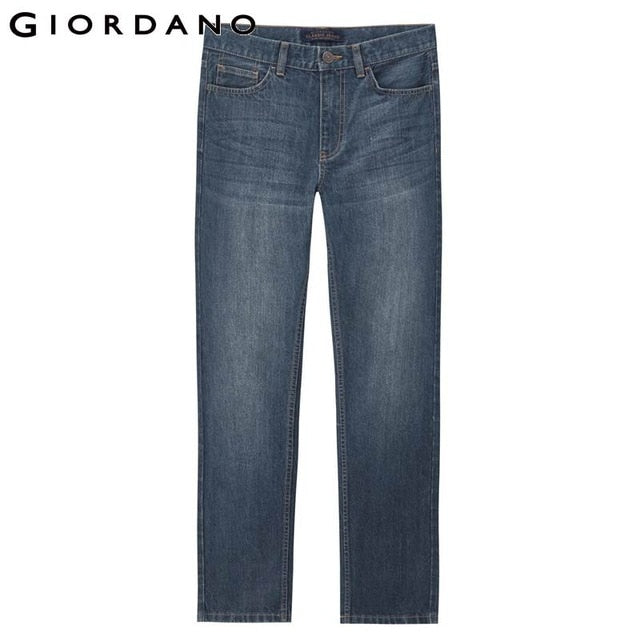 Giordano Men Jeans Denim Jeans Elastic Mid Rise Narrow Feet Quality Cotton Denim Jeans Pantalones Whiskering Denim Clothing