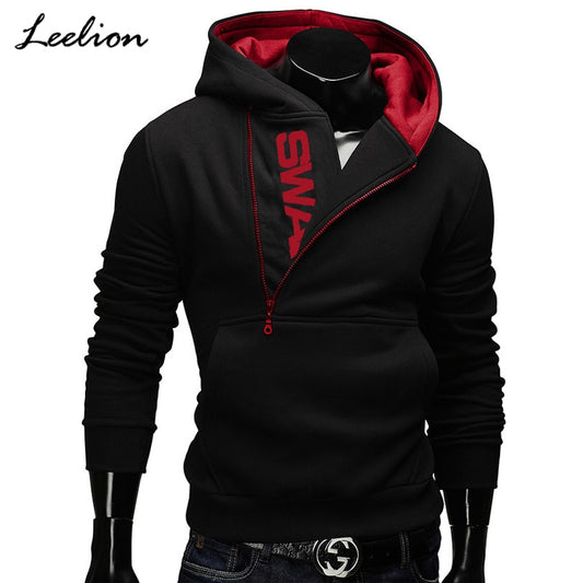 IceLion 2019 Side Zipper Hoodies Men Cotton Sweatshirt Spring Letter Print Sportswear Slim Pullover Tracksuit Hip Hop Streetwear