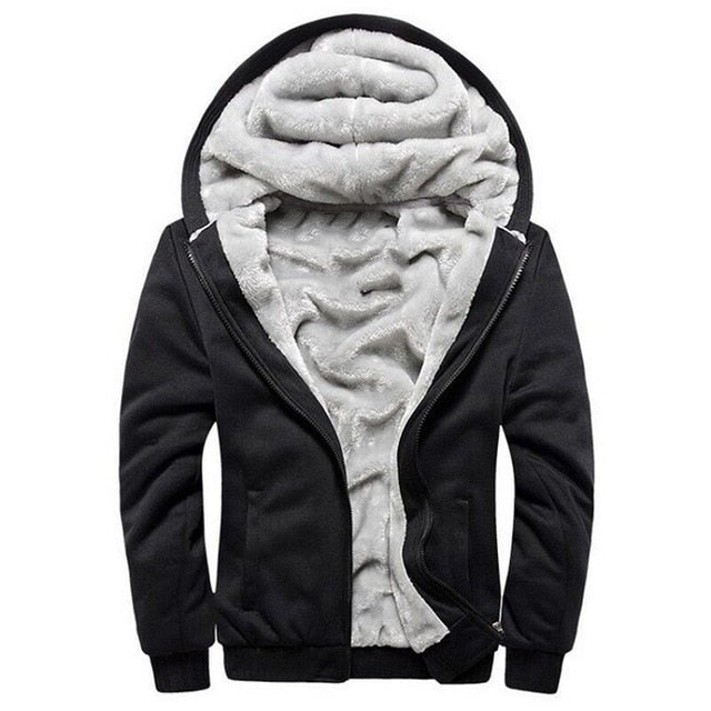 Winter Thick Hoodies Men Zipper Hooded Coat Brand Mens Tracksuit Sweatshirt Patchwork Jackets Warm US/EUR Plus size Fleece Hoody