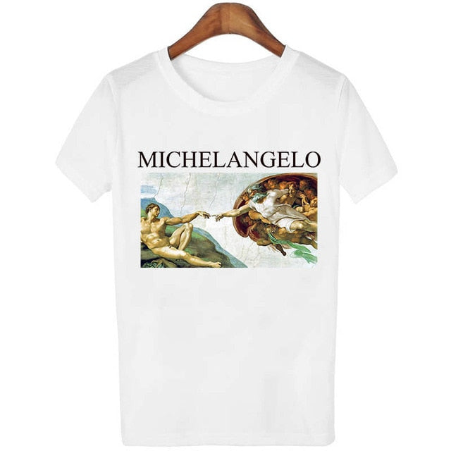 David Michelangelo Sistina female T-shirt women Statue Bubble Gum Chewing Gum Print aesthetic clothes graphic tee tshirt Femme