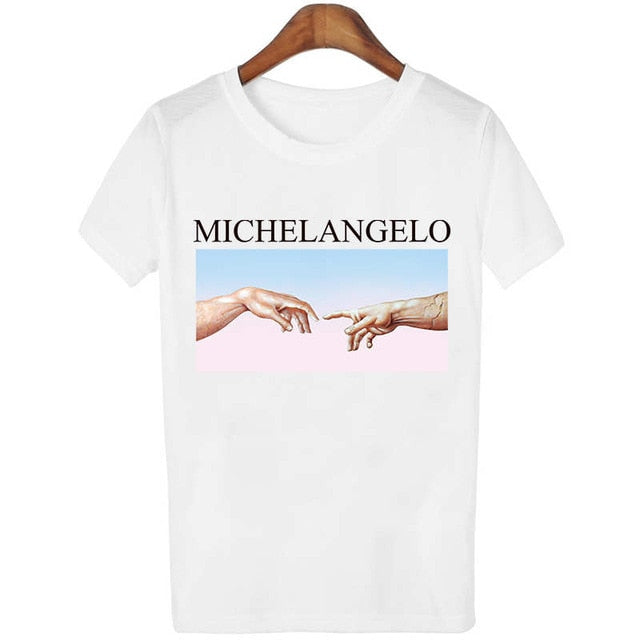 David Michelangelo Sistina female T-shirt women Statue Bubble Gum Chewing Gum Print aesthetic clothes graphic tee tshirt Femme