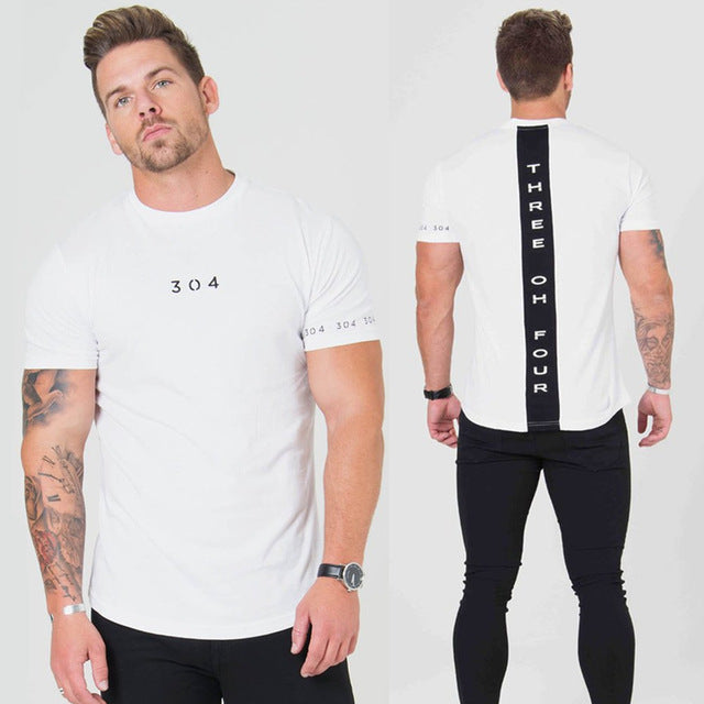 Men Cotton Short sleeve t shirt Fitness Slim Patchwork Black T-shirt Male Brand Gyms Tees Tops Summer Fashion Casual clothing