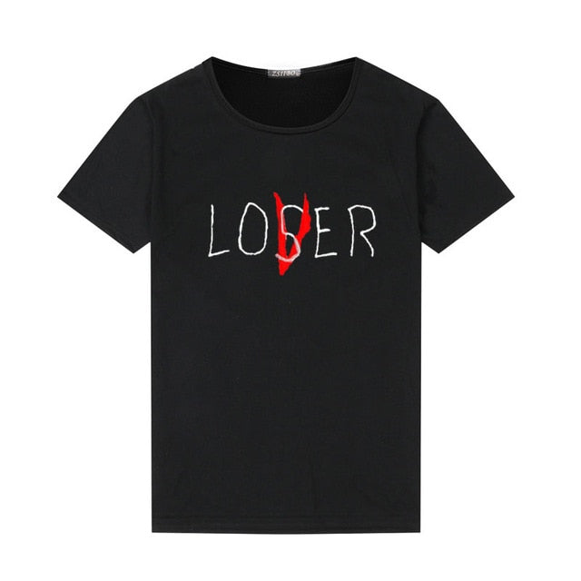 2019 New Womens Lightning Glasses Printed Dinosaur Loser Lover T-shirt Tees Harajuku Tshirt Plus Big Size Wholesale Drop ship