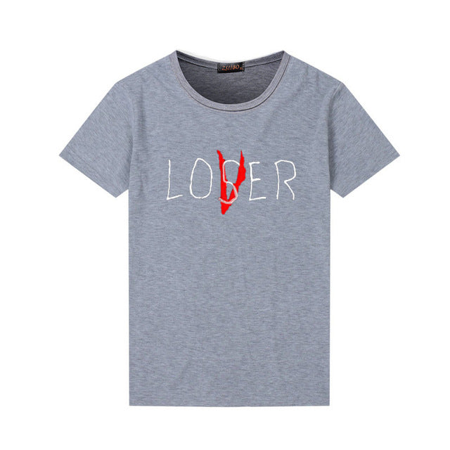 2019 New Womens Lightning Glasses Printed Dinosaur Loser Lover T-shirt Tees Harajuku Tshirt Plus Big Size Wholesale Drop ship