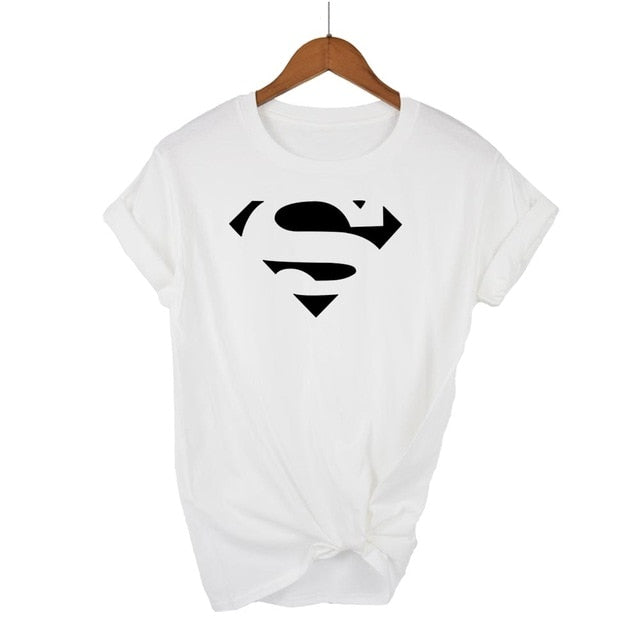 Summer Superman Series Cartoon kawaii t shirt women fashion brand slim fit tops hot sale short sleeve o-neck t-shirt women