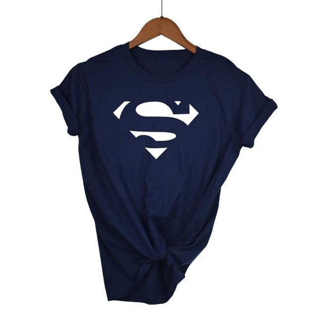 Summer Superman Series Cartoon kawaii t shirt women fashion brand slim fit tops hot sale short sleeve o-neck t-shirt women