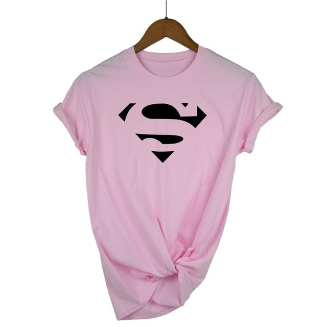 Summer Superman Series Cartoon kawaii t shirt women fashion brand slim fit tops hot sale short sleeve o-neck t-shirt women