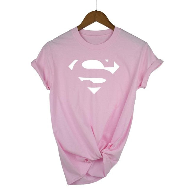 Summer Superman Series Cartoon kawaii t shirt women fashion brand slim fit tops hot sale short sleeve o-neck t-shirt women