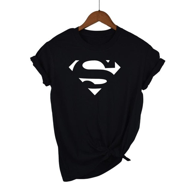 Summer Superman Series Cartoon kawaii t shirt women fashion brand slim fit tops hot sale short sleeve o-neck t-shirt women