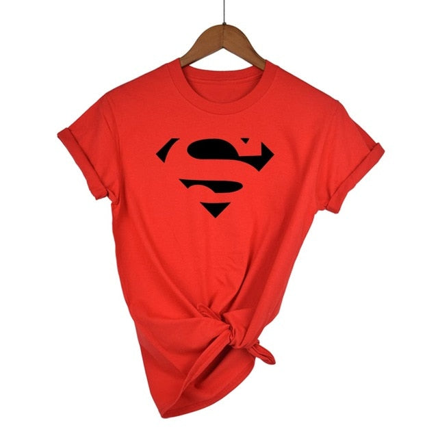 Summer Superman Series Cartoon kawaii t shirt women fashion brand slim fit tops hot sale short sleeve o-neck t-shirt women