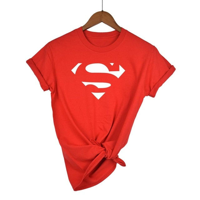 Summer Superman Series Cartoon kawaii t shirt women fashion brand slim fit tops hot sale short sleeve o-neck t-shirt women