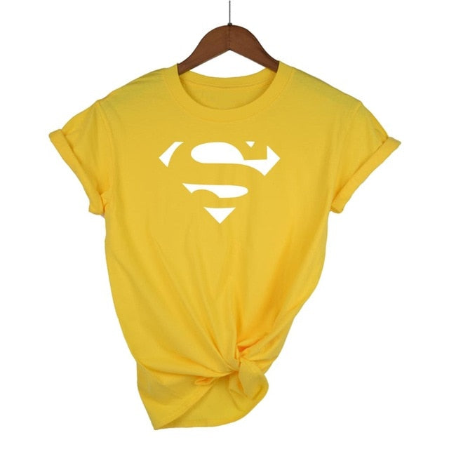 Summer Superman Series Cartoon kawaii t shirt women fashion brand slim fit tops hot sale short sleeve o-neck t-shirt women