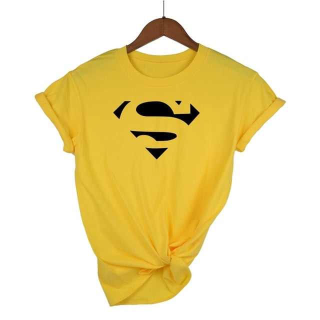 Summer Superman Series Cartoon kawaii t shirt women fashion brand slim fit tops hot sale short sleeve o-neck t-shirt women