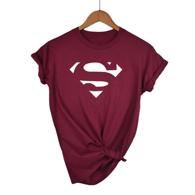 Summer Superman Series Cartoon kawaii t shirt women fashion brand slim fit tops hot sale short sleeve o-neck t-shirt women