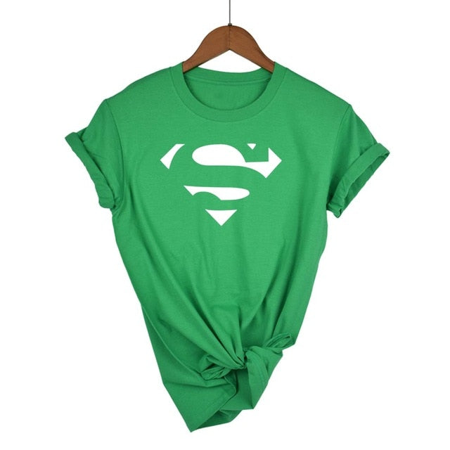 Summer Superman Series Cartoon kawaii t shirt women fashion brand slim fit tops hot sale short sleeve o-neck t-shirt women