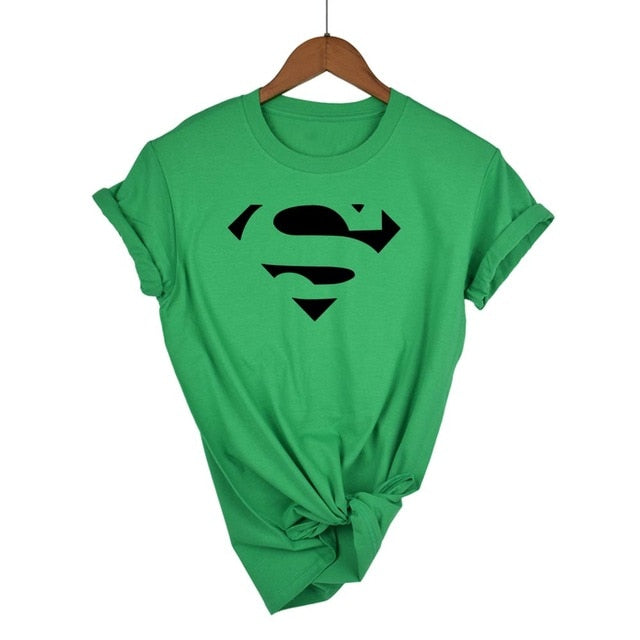 Summer Superman Series Cartoon kawaii t shirt women fashion brand slim fit tops hot sale short sleeve o-neck t-shirt women