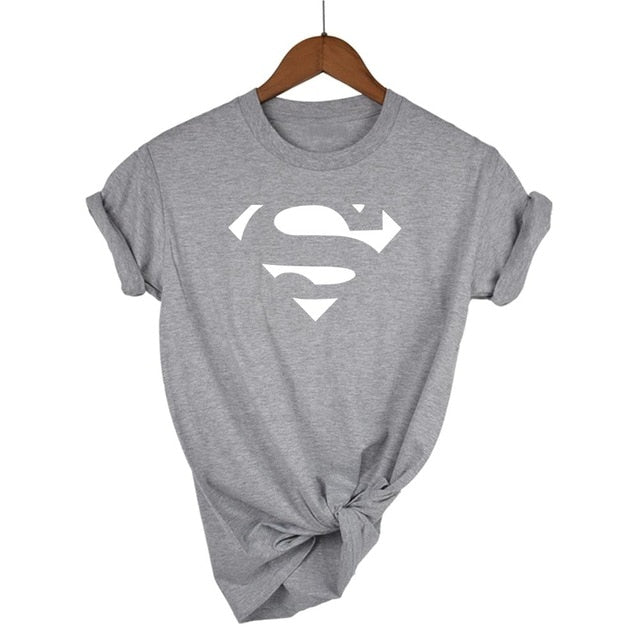 Summer Superman Series Cartoon kawaii t shirt women fashion brand slim fit tops hot sale short sleeve o-neck t-shirt women