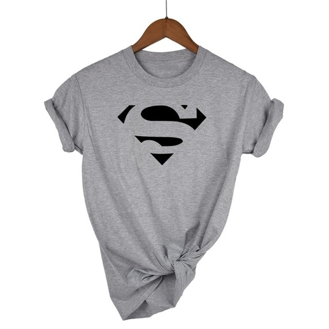 Summer Superman Series Cartoon kawaii t shirt women fashion brand slim fit tops hot sale short sleeve o-neck t-shirt women