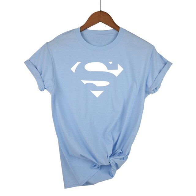 Summer Superman Series Cartoon kawaii t shirt women fashion brand slim fit tops hot sale short sleeve o-neck t-shirt women