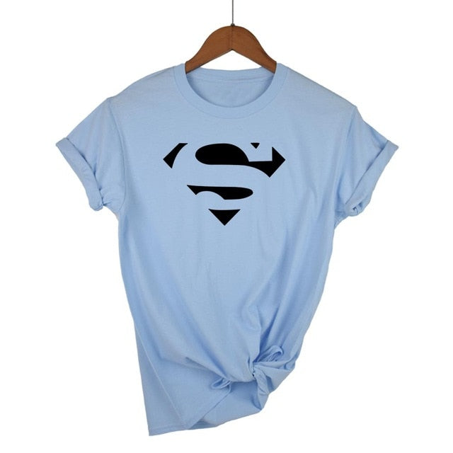 Summer Superman Series Cartoon kawaii t shirt women fashion brand slim fit tops hot sale short sleeve o-neck t-shirt women