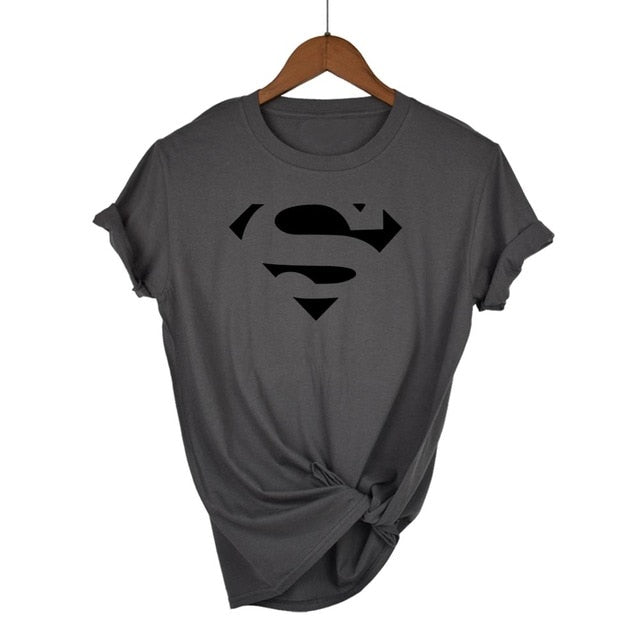 Summer Superman Series Cartoon kawaii t shirt women fashion brand slim fit tops hot sale short sleeve o-neck t-shirt women