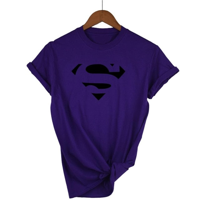 Summer Superman Series Cartoon kawaii t shirt women fashion brand slim fit tops hot sale short sleeve o-neck t-shirt women