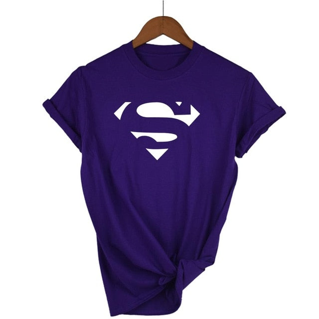 Summer Superman Series Cartoon kawaii t shirt women fashion brand slim fit tops hot sale short sleeve o-neck t-shirt women