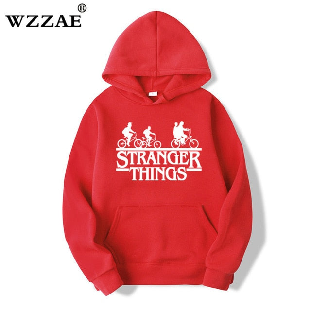 2019 Trendy Faces Stranger Things Hooded Mens Hoodies and Sweatshirts Oversized for Autumn with Hip Hop Winter Hoodies Men Brand