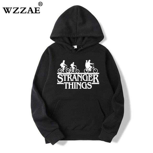 2019 Trendy Faces Stranger Things Hooded Mens Hoodies and Sweatshirts Oversized for Autumn with Hip Hop Winter Hoodies Men Brand