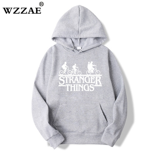 2019 Trendy Faces Stranger Things Hooded Mens Hoodies and Sweatshirts Oversized for Autumn with Hip Hop Winter Hoodies Men Brand